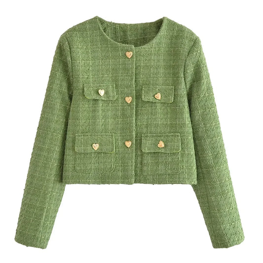 Sophisticated Women’s Woolen Skirt Jacket Set