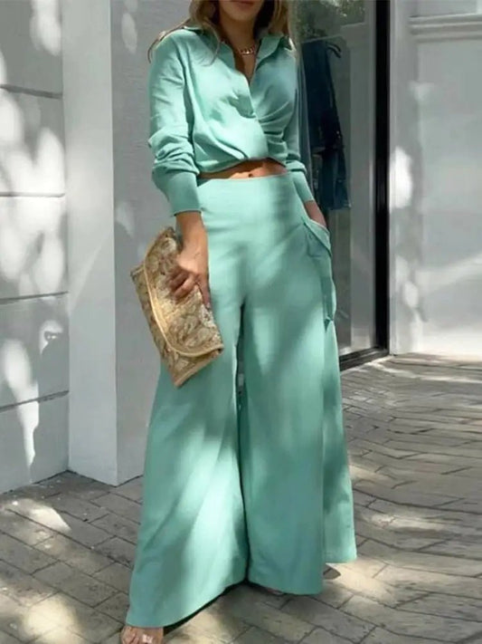 Effortlessly Chic Serena Shirt and Pants Set