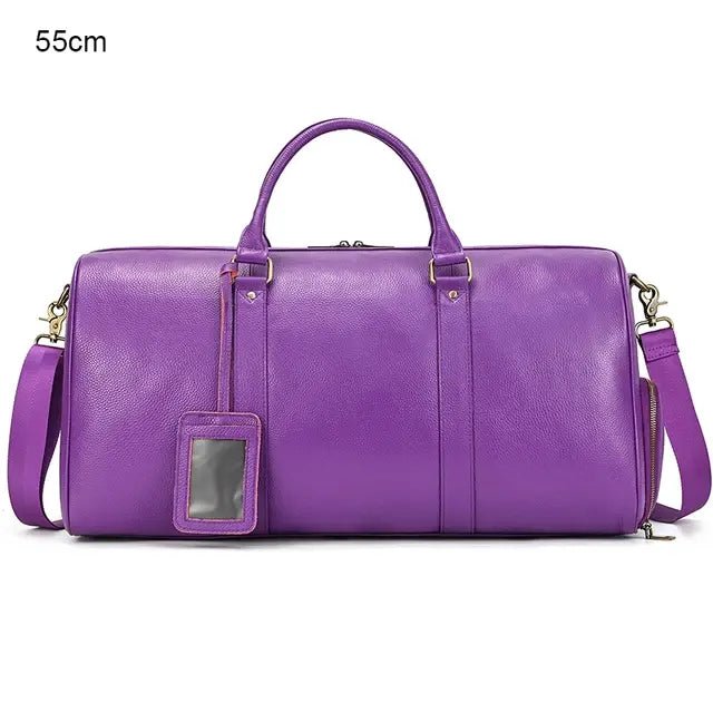 Genuine Leather Travel Bag: Sophisticated & Functional.