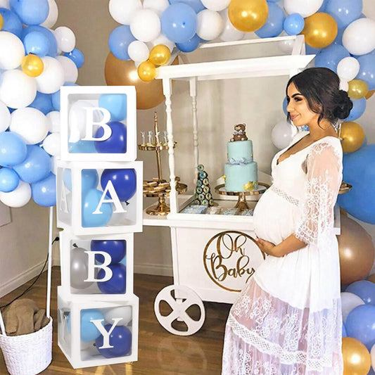 Magical gender reveal celebration with balloons.